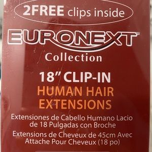 BRAND NEW NEVER USED Euronext 18 in clip in hair extensions in chestnut brown